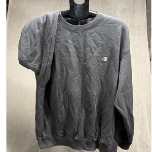 Champion Eco Authentic Men Gray Crewneck Sweatshirt Size 2XL Long Sleev Pullover